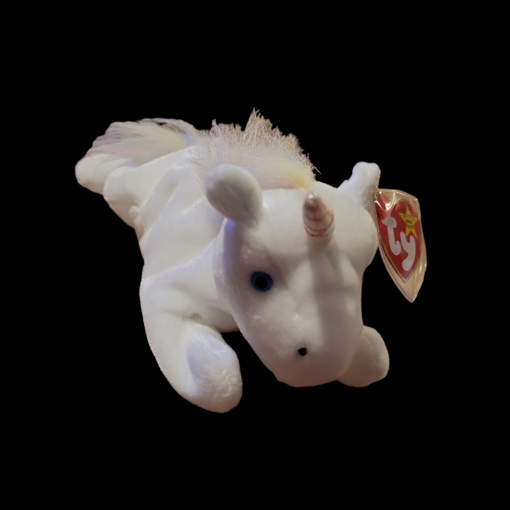 RARE Retired TY Beanie Baby "Mystic" the Unicorn 🦄 Iridescent Horn Rainbow - Picture 3 of 8